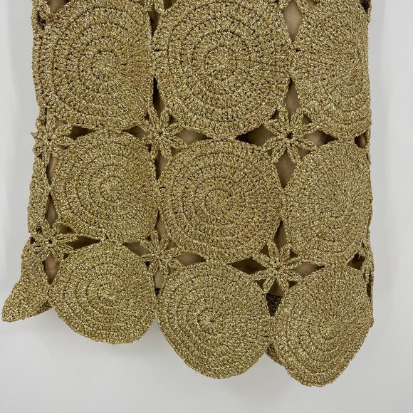 SIMON MILLER | NWT Beep Beep Mini Dress in Star Gold Lurex Crochet S - Picture 11 of 13